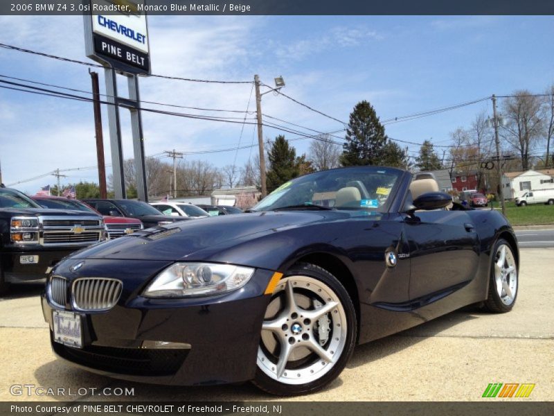 Monaco Blue Metallic / Beige 2006 BMW Z4 3.0si Roadster