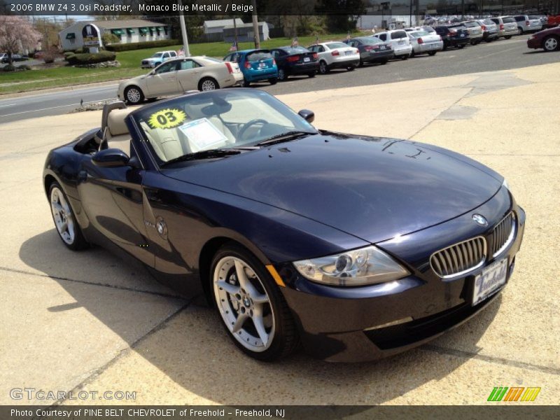 Monaco Blue Metallic / Beige 2006 BMW Z4 3.0si Roadster