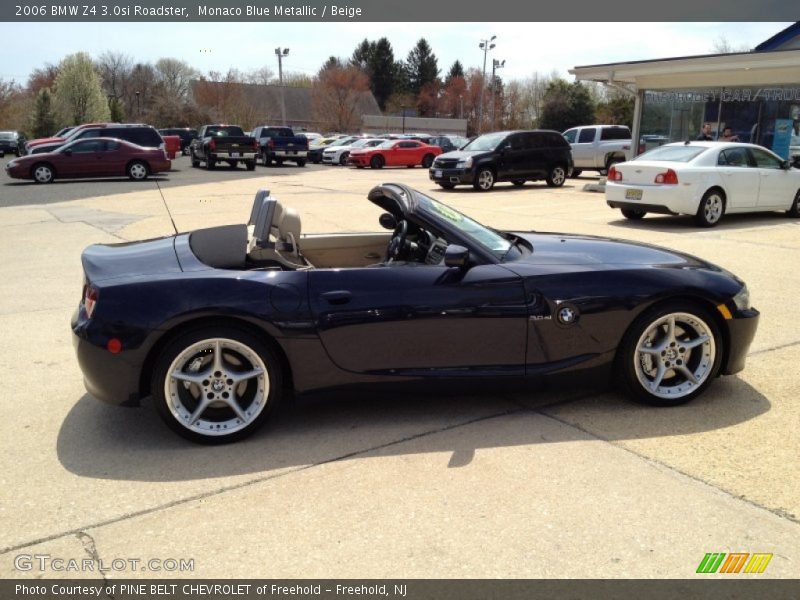Monaco Blue Metallic / Beige 2006 BMW Z4 3.0si Roadster