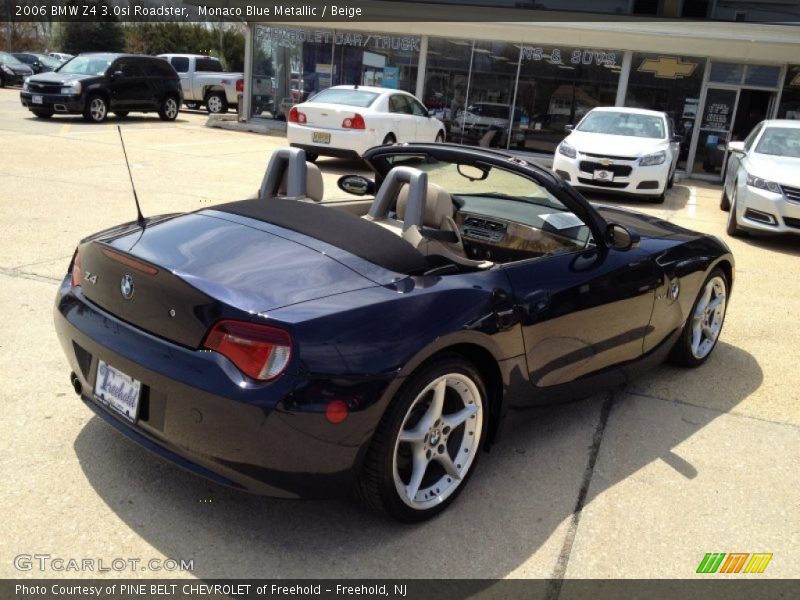 Monaco Blue Metallic / Beige 2006 BMW Z4 3.0si Roadster