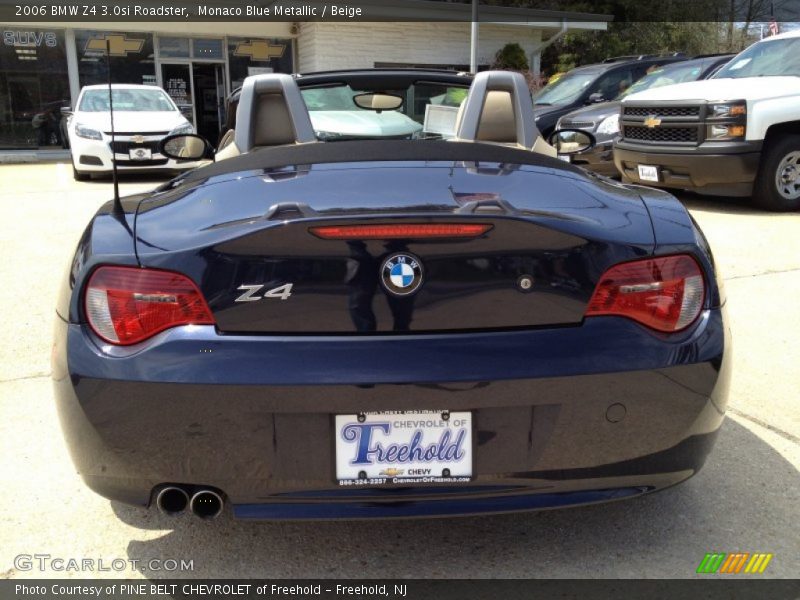 Monaco Blue Metallic / Beige 2006 BMW Z4 3.0si Roadster