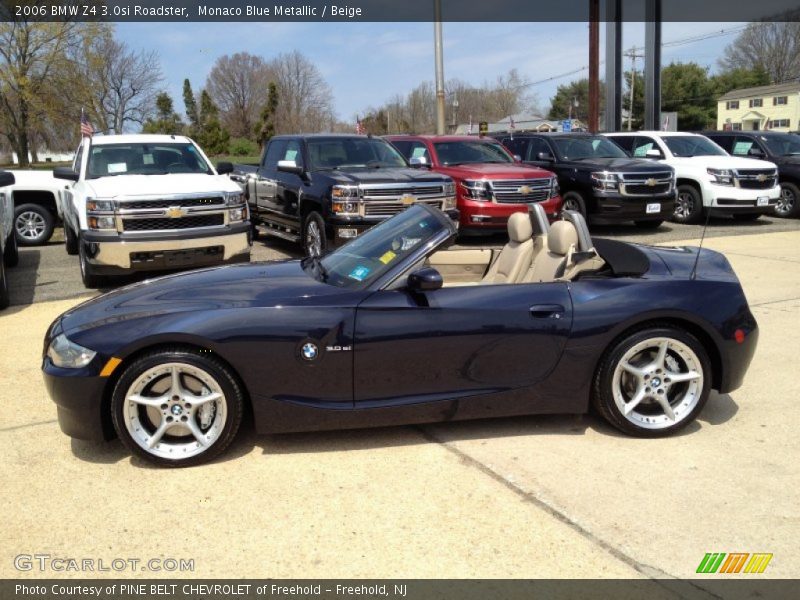 Monaco Blue Metallic / Beige 2006 BMW Z4 3.0si Roadster