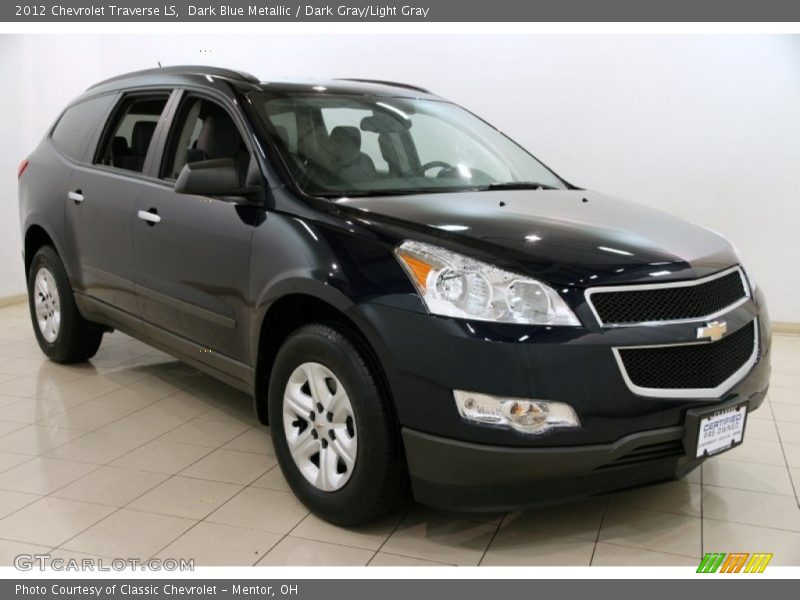 Dark Blue Metallic / Dark Gray/Light Gray 2012 Chevrolet Traverse LS