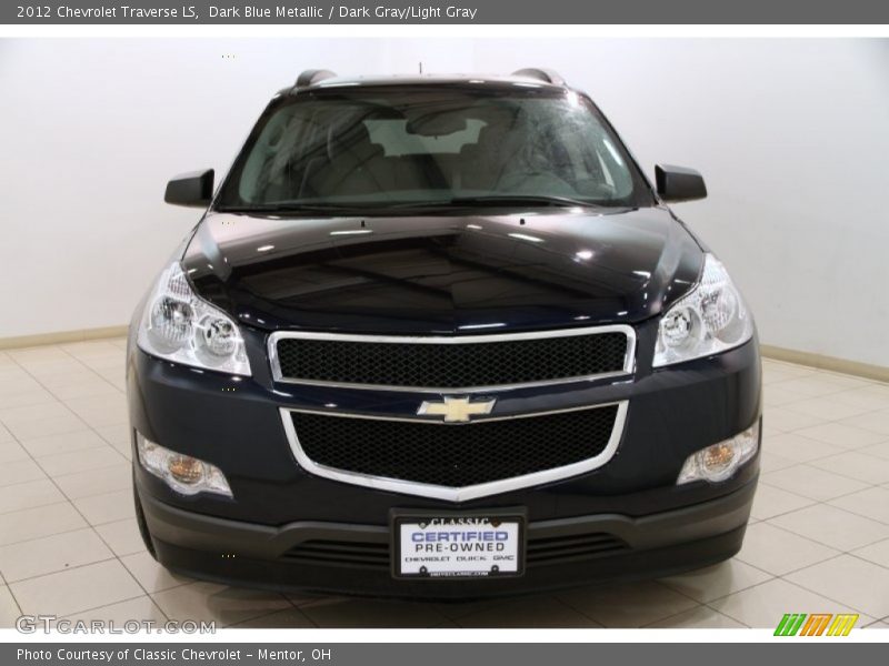 Dark Blue Metallic / Dark Gray/Light Gray 2012 Chevrolet Traverse LS