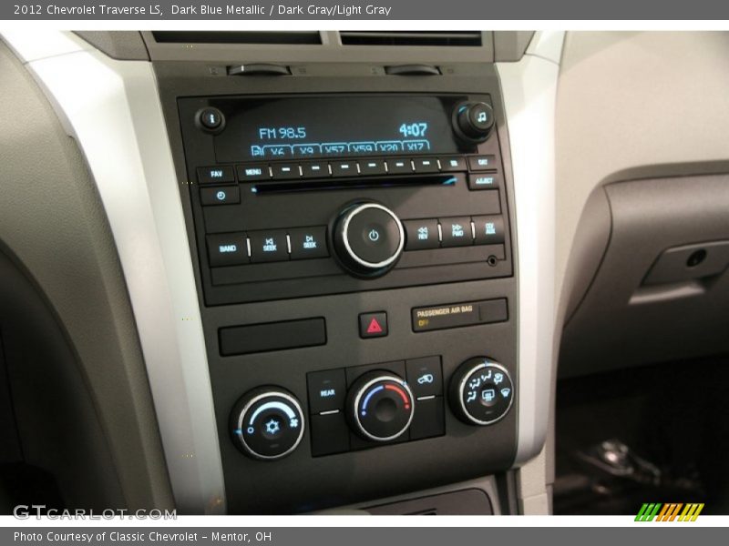 Dark Blue Metallic / Dark Gray/Light Gray 2012 Chevrolet Traverse LS