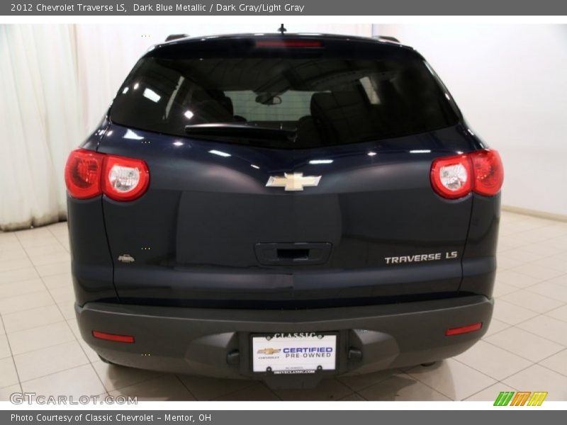 Dark Blue Metallic / Dark Gray/Light Gray 2012 Chevrolet Traverse LS