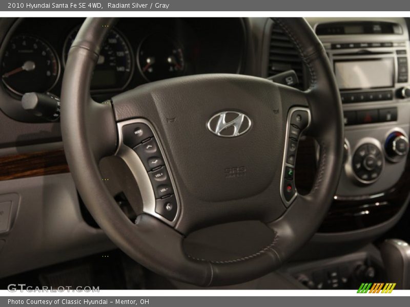 Radiant Silver / Gray 2010 Hyundai Santa Fe SE 4WD