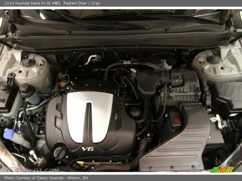 Radiant Silver / Gray 2010 Hyundai Santa Fe SE 4WD