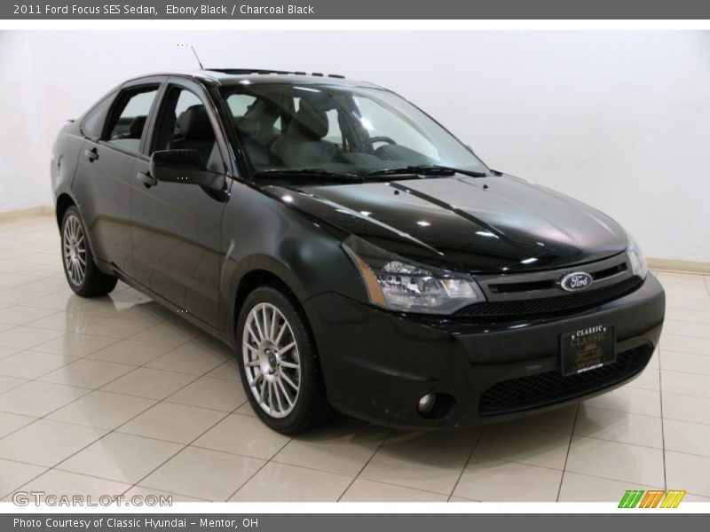 Ebony Black / Charcoal Black 2011 Ford Focus SES Sedan