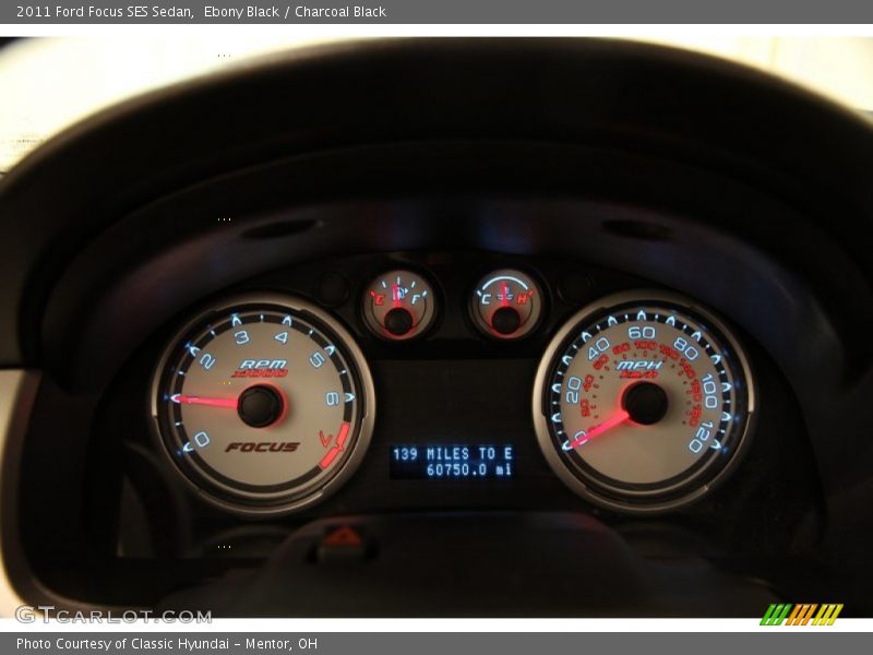 Ebony Black / Charcoal Black 2011 Ford Focus SES Sedan