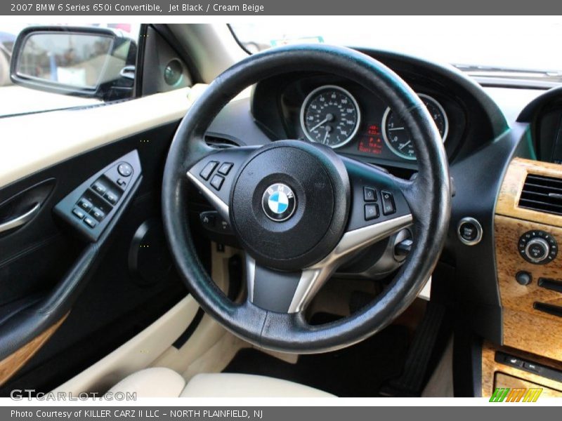 Jet Black / Cream Beige 2007 BMW 6 Series 650i Convertible