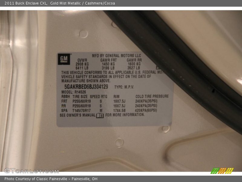 Gold Mist Metallic / Cashmere/Cocoa 2011 Buick Enclave CXL