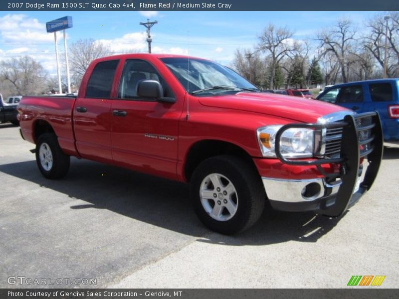 Flame Red / Medium Slate Gray 2007 Dodge Ram 1500 SLT Quad Cab 4x4