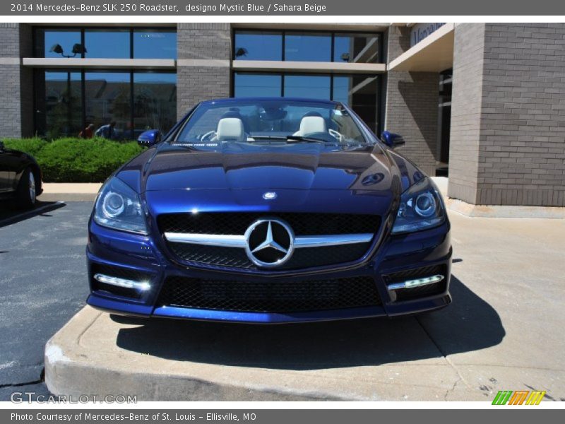 designo Mystic Blue / Sahara Beige 2014 Mercedes-Benz SLK 250 Roadster