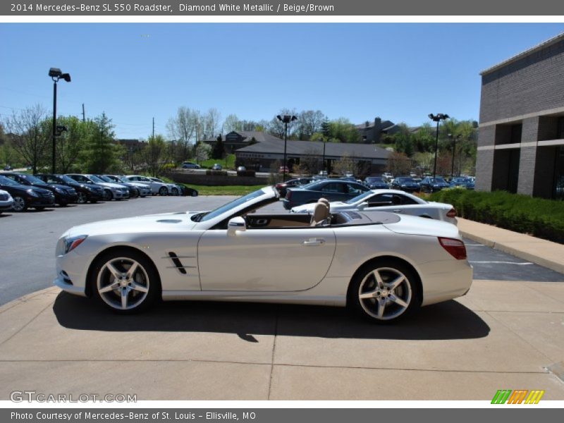 Diamond White Metallic / Beige/Brown 2014 Mercedes-Benz SL 550 Roadster