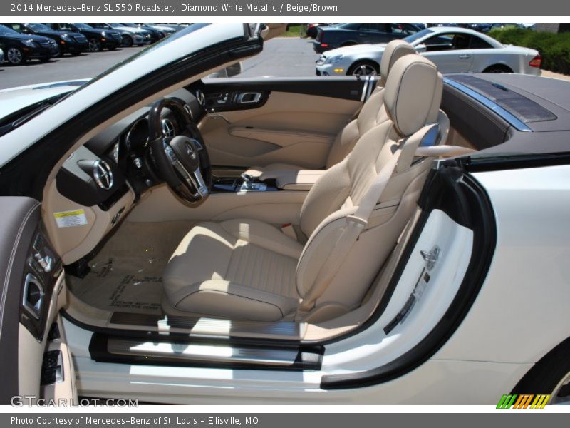 Diamond White Metallic / Beige/Brown 2014 Mercedes-Benz SL 550 Roadster