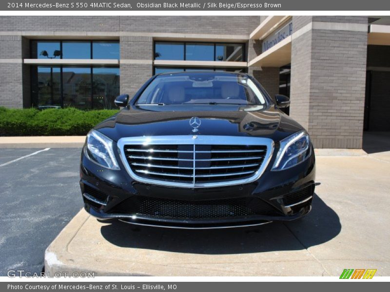 Obsidian Black Metallic / Silk Beige/Espresso Brown 2014 Mercedes-Benz S 550 4MATIC Sedan