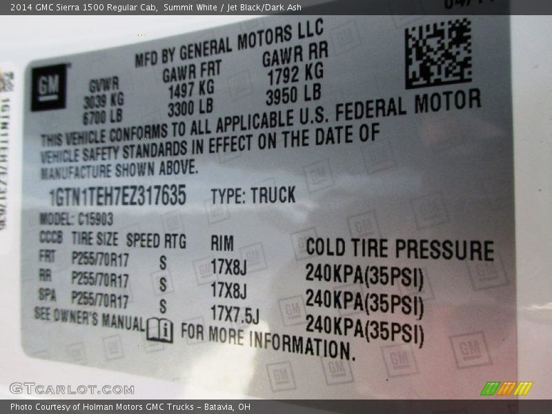 Summit White / Jet Black/Dark Ash 2014 GMC Sierra 1500 Regular Cab