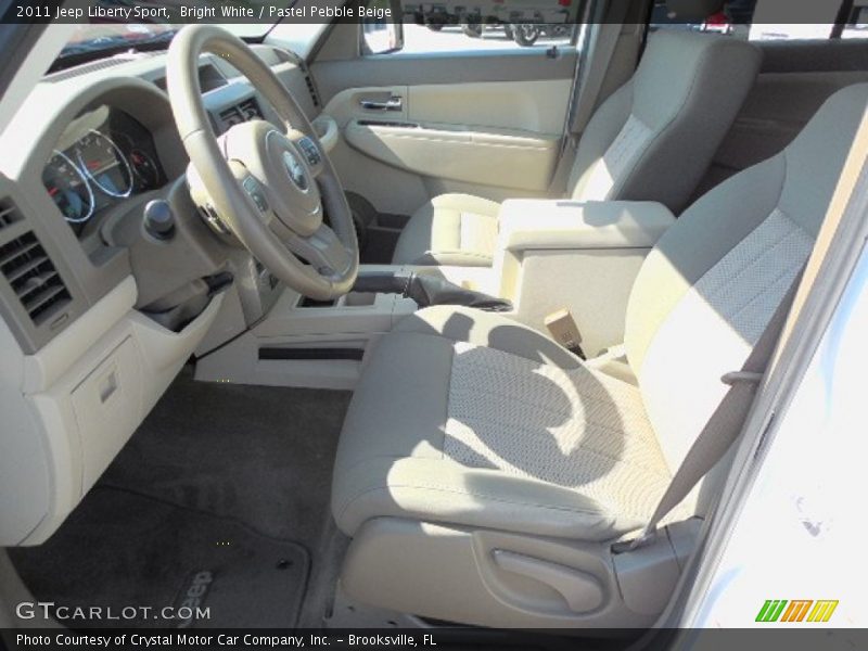 Bright White / Pastel Pebble Beige 2011 Jeep Liberty Sport