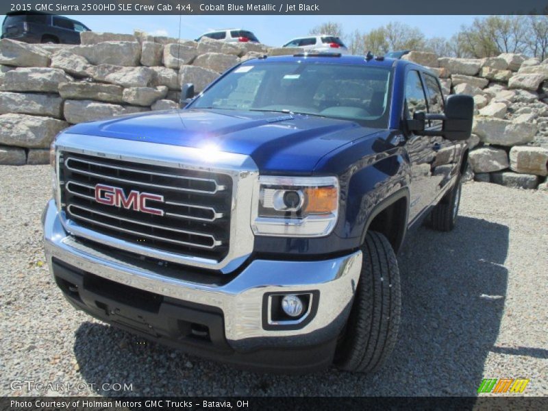 Cobalt Blue Metallic / Jet Black 2015 GMC Sierra 2500HD SLE Crew Cab 4x4