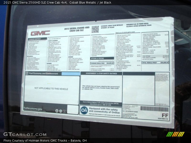  2015 Sierra 2500HD SLE Crew Cab 4x4 Window Sticker