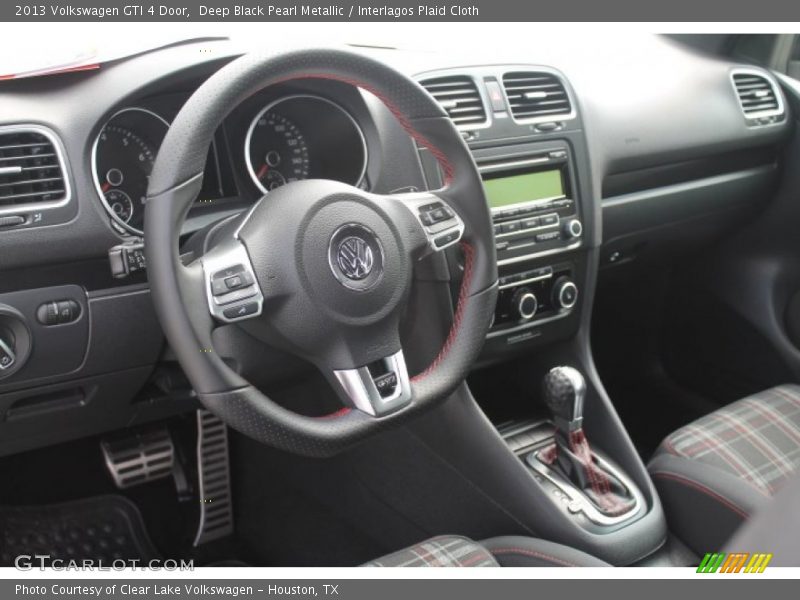 Deep Black Pearl Metallic / Interlagos Plaid Cloth 2013 Volkswagen GTI 4 Door
