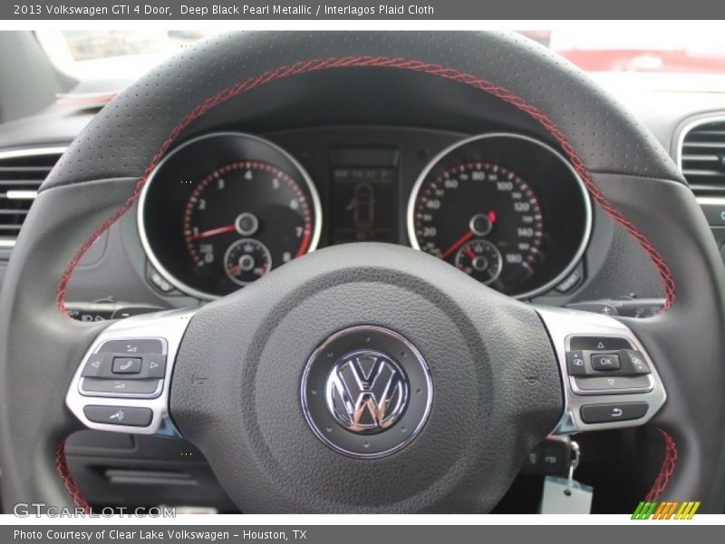 Deep Black Pearl Metallic / Interlagos Plaid Cloth 2013 Volkswagen GTI 4 Door