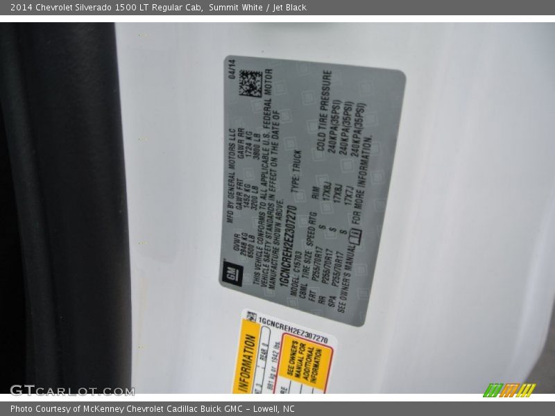 Summit White / Jet Black 2014 Chevrolet Silverado 1500 LT Regular Cab