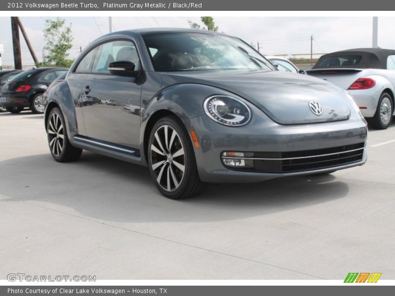 Platinum Gray Metallic / Black/Red 2012 Volkswagen Beetle Turbo