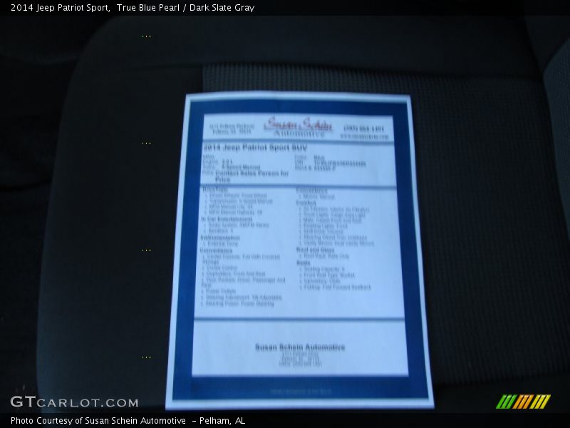 True Blue Pearl / Dark Slate Gray 2014 Jeep Patriot Sport