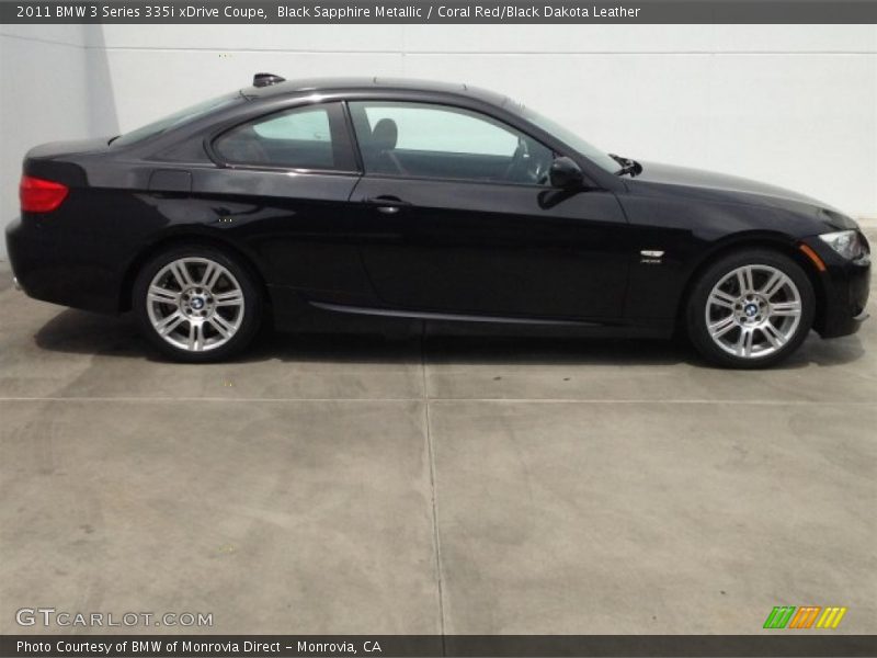 Black Sapphire Metallic / Coral Red/Black Dakota Leather 2011 BMW 3 Series 335i xDrive Coupe