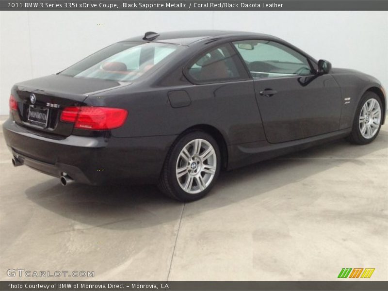 Black Sapphire Metallic / Coral Red/Black Dakota Leather 2011 BMW 3 Series 335i xDrive Coupe