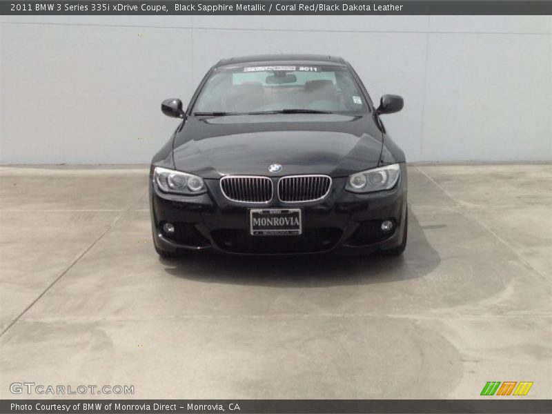 Black Sapphire Metallic / Coral Red/Black Dakota Leather 2011 BMW 3 Series 335i xDrive Coupe