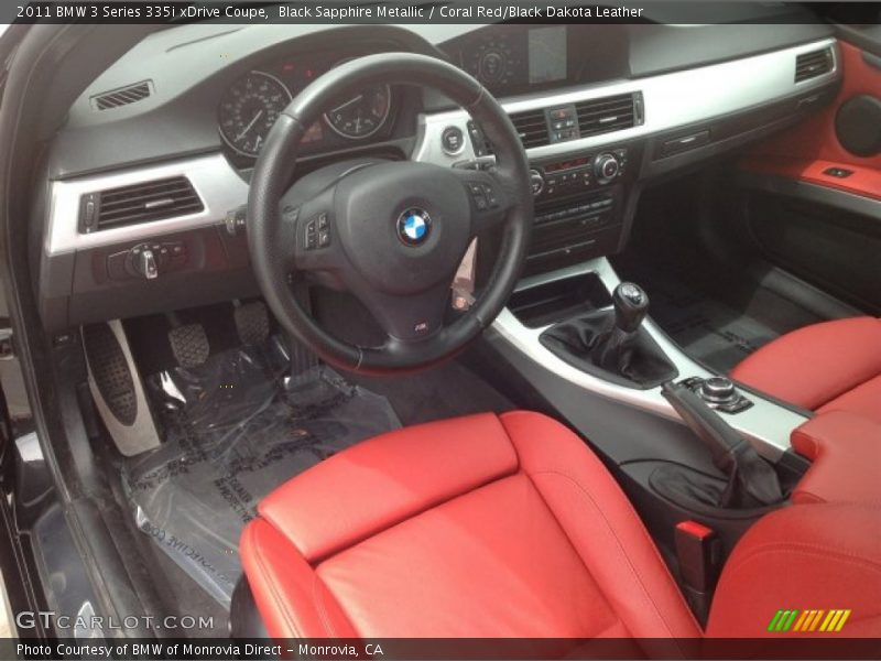 Black Sapphire Metallic / Coral Red/Black Dakota Leather 2011 BMW 3 Series 335i xDrive Coupe