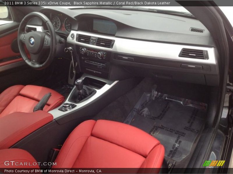 Black Sapphire Metallic / Coral Red/Black Dakota Leather 2011 BMW 3 Series 335i xDrive Coupe