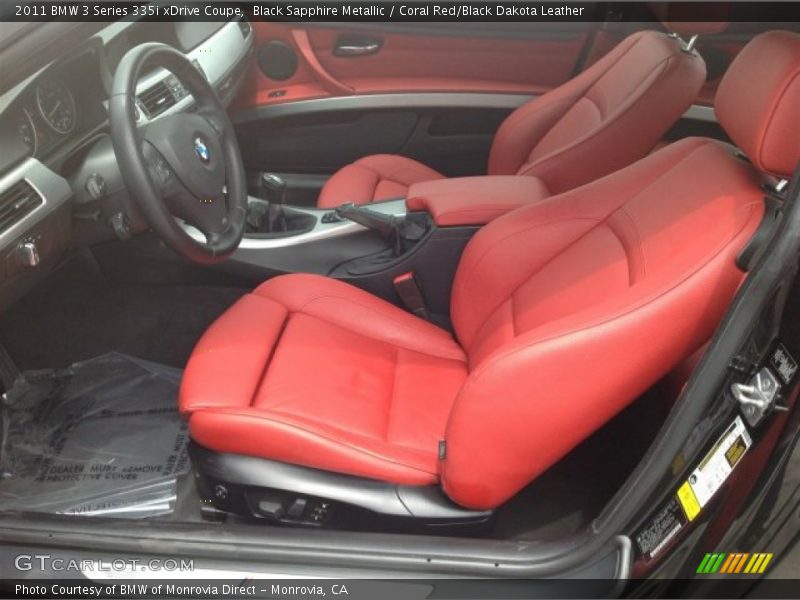 Black Sapphire Metallic / Coral Red/Black Dakota Leather 2011 BMW 3 Series 335i xDrive Coupe