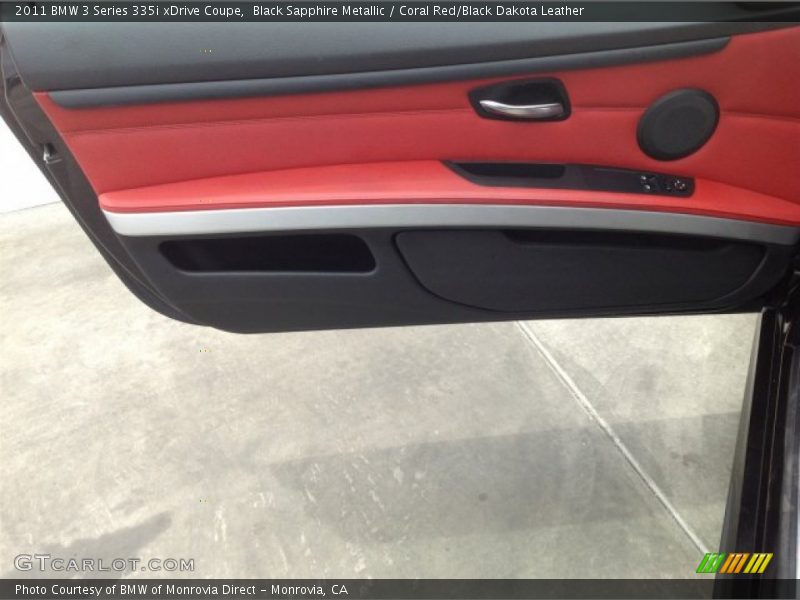 Black Sapphire Metallic / Coral Red/Black Dakota Leather 2011 BMW 3 Series 335i xDrive Coupe