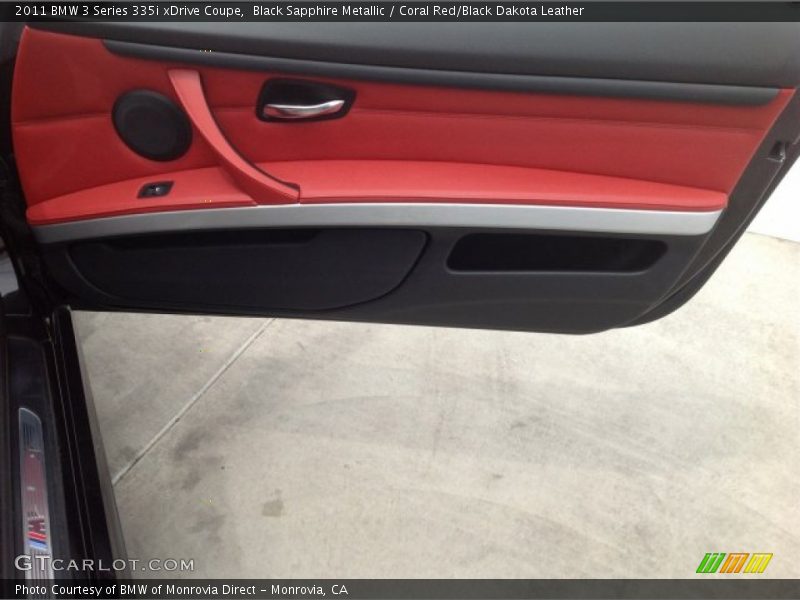 Black Sapphire Metallic / Coral Red/Black Dakota Leather 2011 BMW 3 Series 335i xDrive Coupe