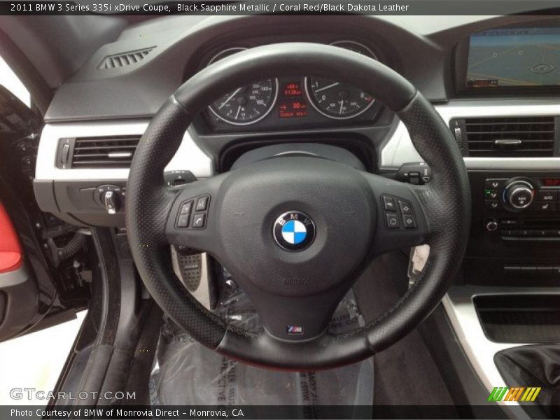 Black Sapphire Metallic / Coral Red/Black Dakota Leather 2011 BMW 3 Series 335i xDrive Coupe