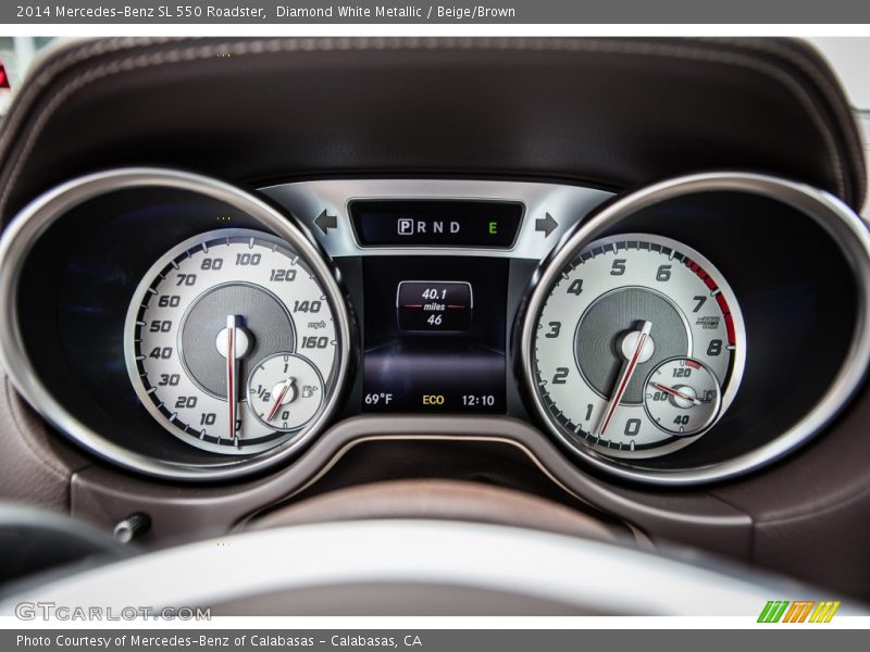Diamond White Metallic / Beige/Brown 2014 Mercedes-Benz SL 550 Roadster