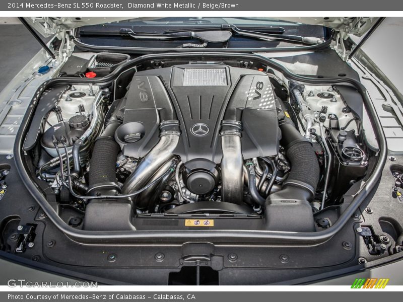 Diamond White Metallic / Beige/Brown 2014 Mercedes-Benz SL 550 Roadster