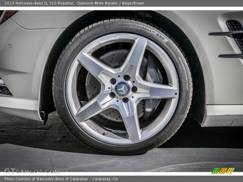 Diamond White Metallic / Beige/Brown 2014 Mercedes-Benz SL 550 Roadster