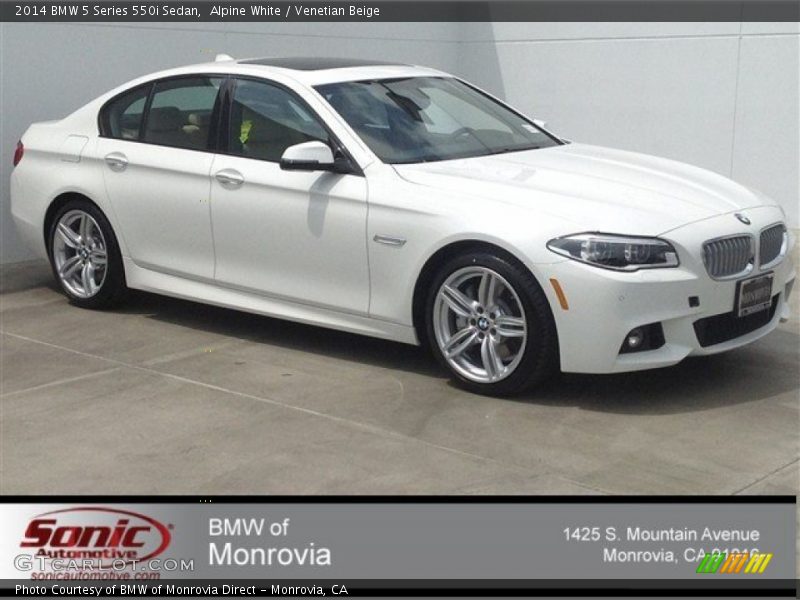 Alpine White / Venetian Beige 2014 BMW 5 Series 550i Sedan