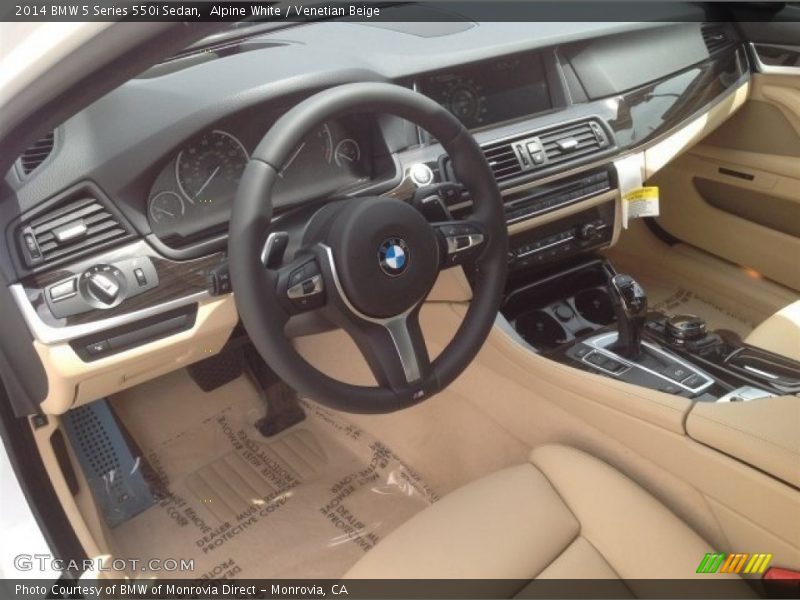 Alpine White / Venetian Beige 2014 BMW 5 Series 550i Sedan