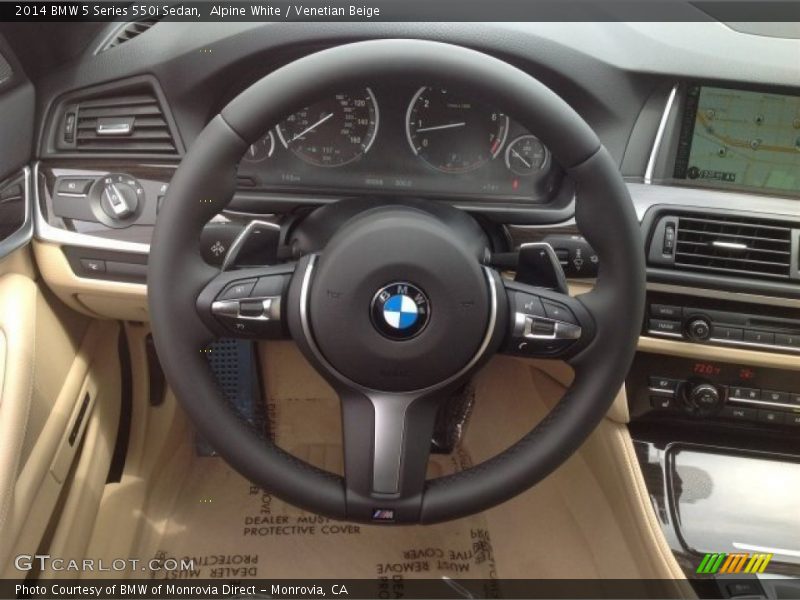 Alpine White / Venetian Beige 2014 BMW 5 Series 550i Sedan