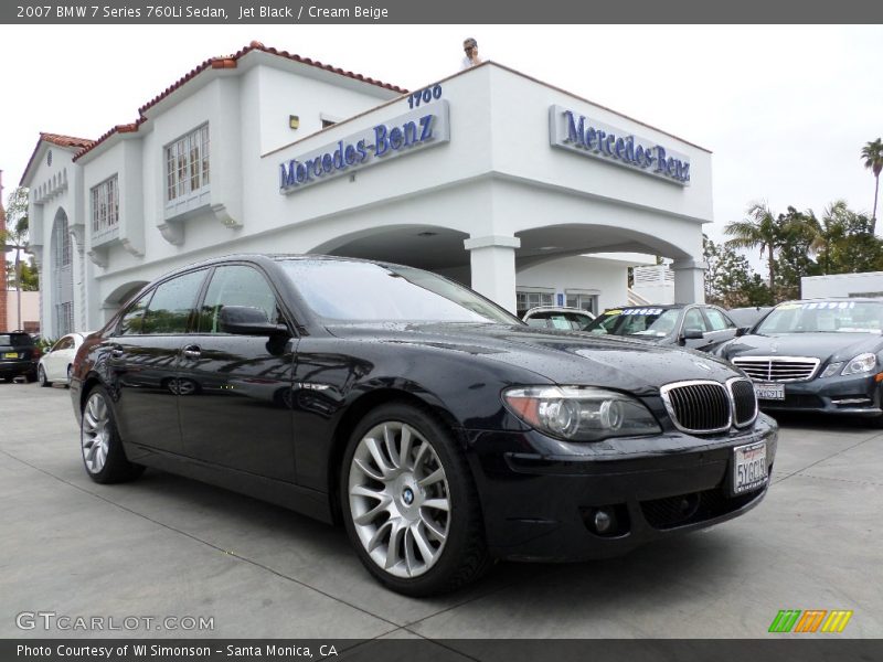 Jet Black / Cream Beige 2007 BMW 7 Series 760Li Sedan