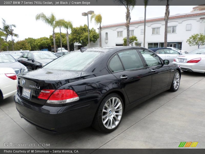 Jet Black / Cream Beige 2007 BMW 7 Series 760Li Sedan
