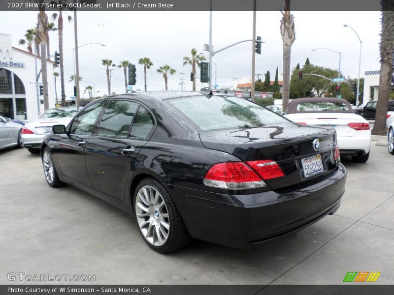 Jet Black / Cream Beige 2007 BMW 7 Series 760Li Sedan