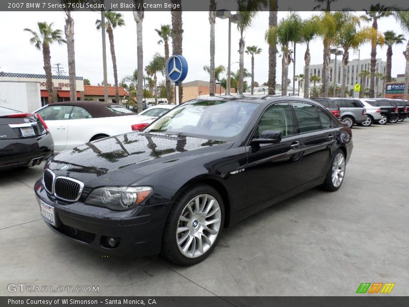 Jet Black / Cream Beige 2007 BMW 7 Series 760Li Sedan