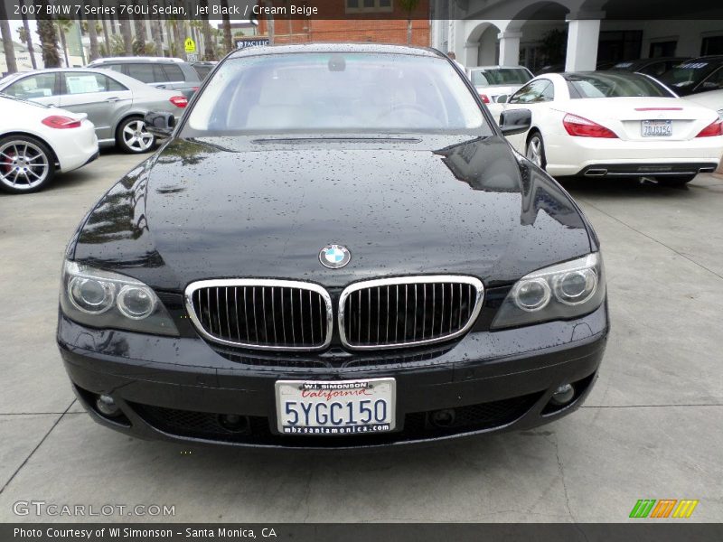 Jet Black / Cream Beige 2007 BMW 7 Series 760Li Sedan